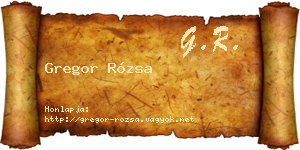 Gregor Rózsa névjegykártya